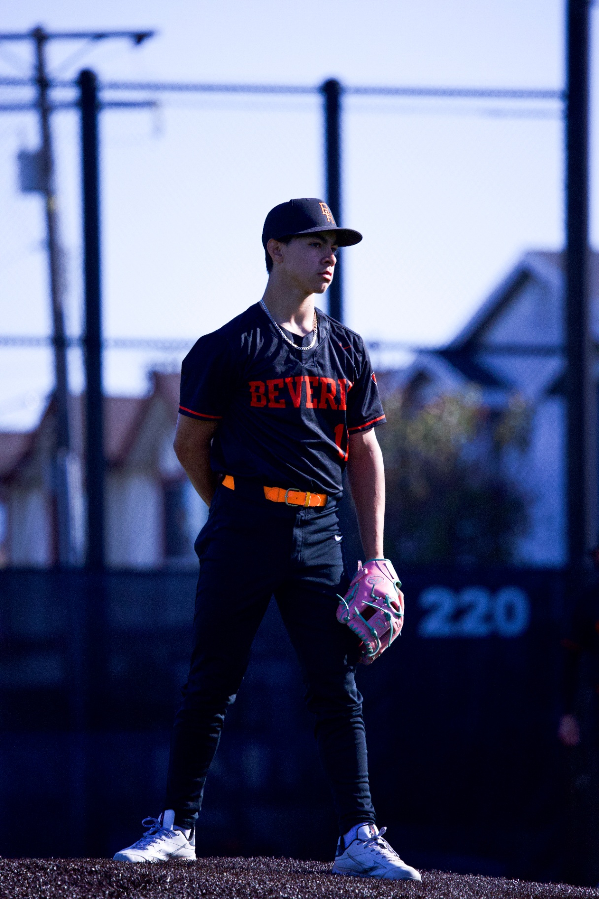 Fed Ramirez standing tall on the mound in his Beverly jersey